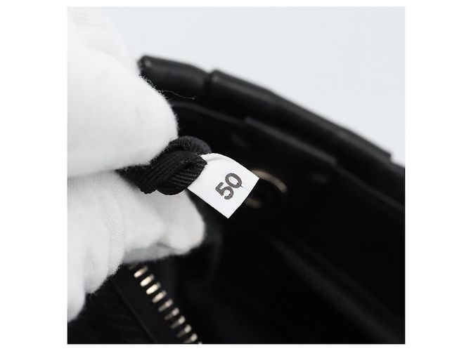 PRADA Shoulder Bag Leather Black Silver Auth 185477SAV Silvery - view 11