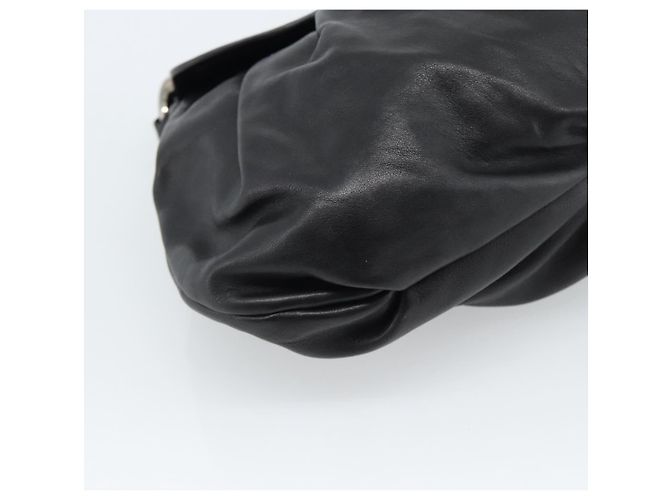 PRADA Shoulder Bag Leather Black Silver Auth 185477SAV Silvery - view 16