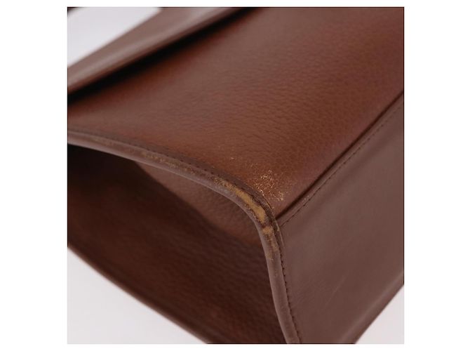 Borsa Burberry in pelle marrone oro Auth ep14751 D'oro - vista 10
