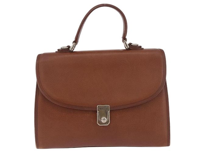 Borsa Burberry in pelle marrone oro Auth ep14751 D'oro - vista 13