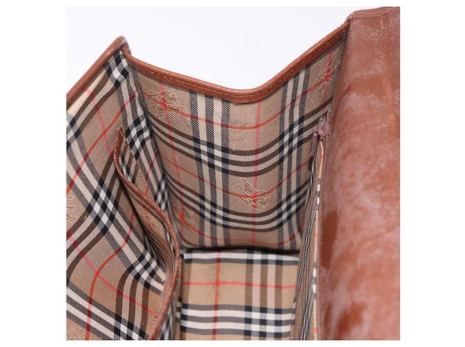 Borsa Burberry in pelle marrone oro Auth ep14751 D'oro - vista 18