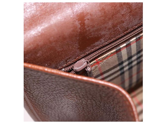 Borsa Burberry in pelle marrone oro Auth ep14751 D'oro - vista 21