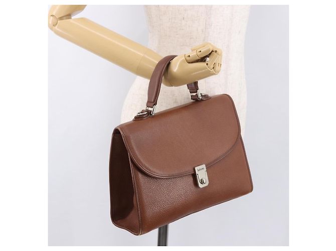 Borsa Burberry in pelle marrone oro Auth ep14751 D'oro - vista 23