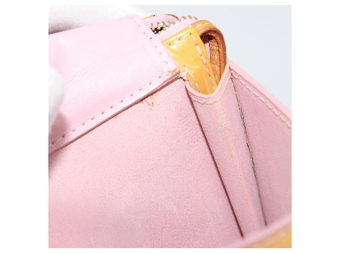 LOUIS VUITTON Monogram Vernis Motto Pouch Marshmallow Pink M91312 Auth ka4665 - vista 12