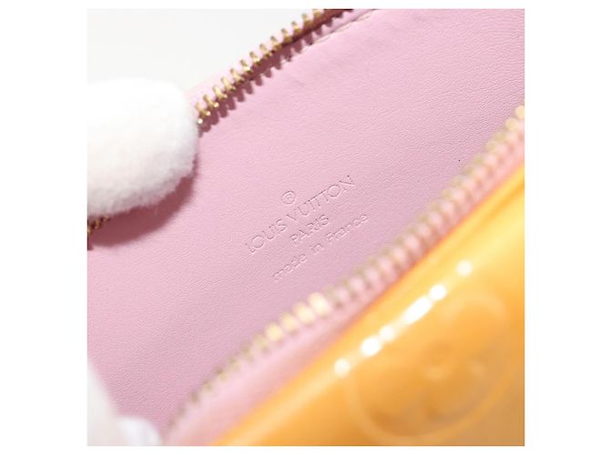 LOUIS VUITTON Monogram Vernis Motto Pouch Marshmallow Pink M91312 Auth ka4665 - vista 19