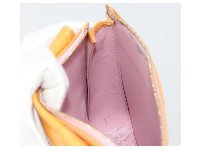 LOUIS VUITTON Monogram Vernis Motto Pouch Marshmallow Pink M91312 Auth ka4665 - vista 21