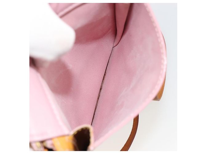 LOUIS VUITTON Monogram Vernis Motto Pouch Marshmallow Pink M91312 Auth ka4665 - vista 22