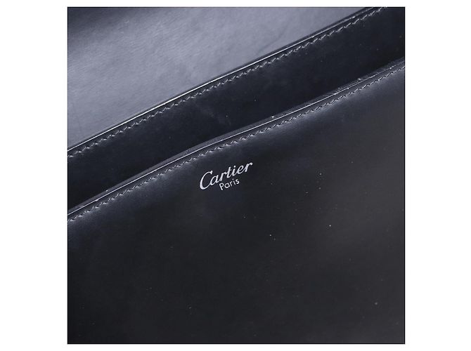 Borsa Business CARTIER in pelle nera argento Auth 184924 Nero - vista 16
