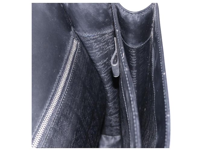 Borsa Business CARTIER in pelle nera argento Auth 184924 Nero - vista 21