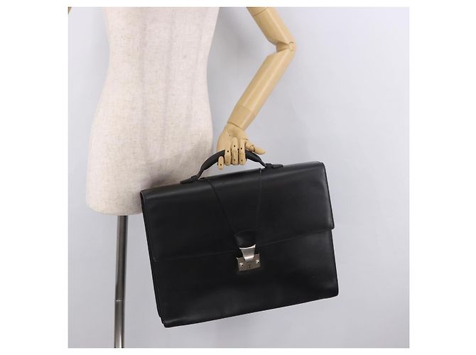 Borsa Business CARTIER in pelle nera argento Auth 184924 Nero - vista 27