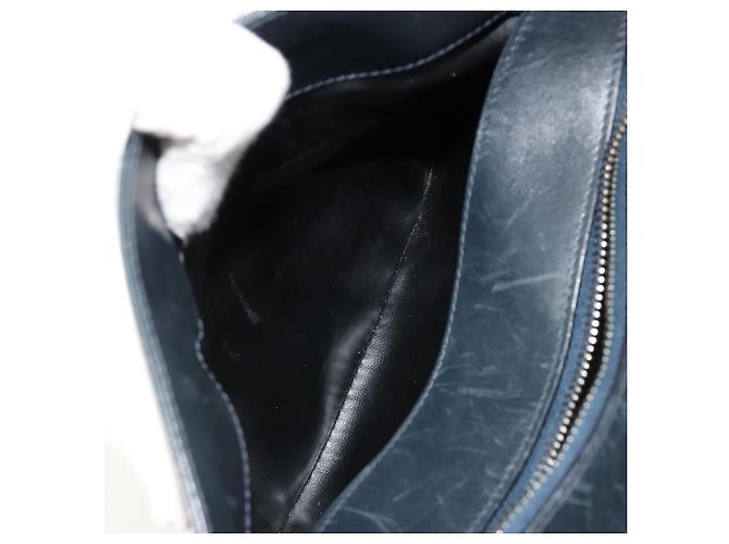 Borsa a Spalla Salvatore Ferragamo in Pelle 2way Navy Gold Auth 184712 D'oro Blu navy - vista 20