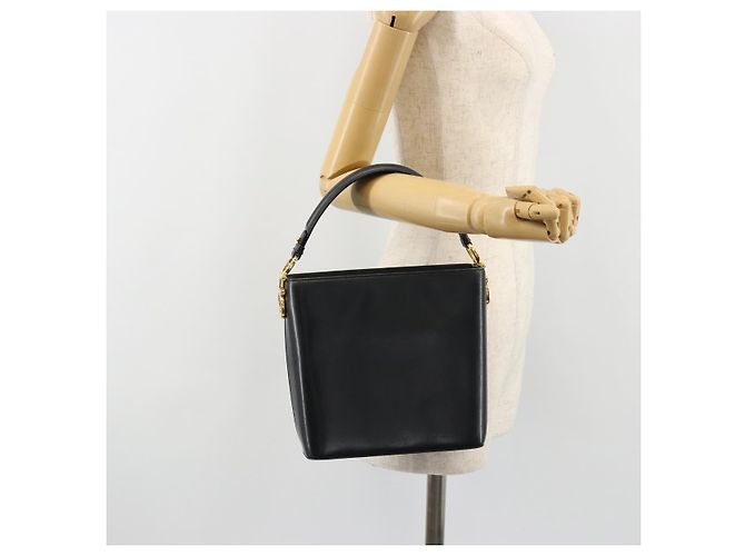 Borsa a Spalla Salvatore Ferragamo in Pelle 2way Navy Gold Auth 184712 D'oro Blu navy - vista 23