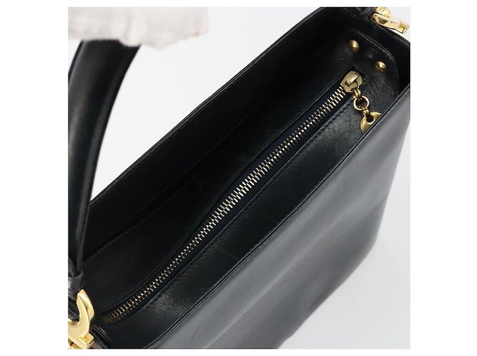 Borsa a Spalla Salvatore Ferragamo in Pelle 2way Navy Gold Auth 184712 D'oro Blu navy - vista 6