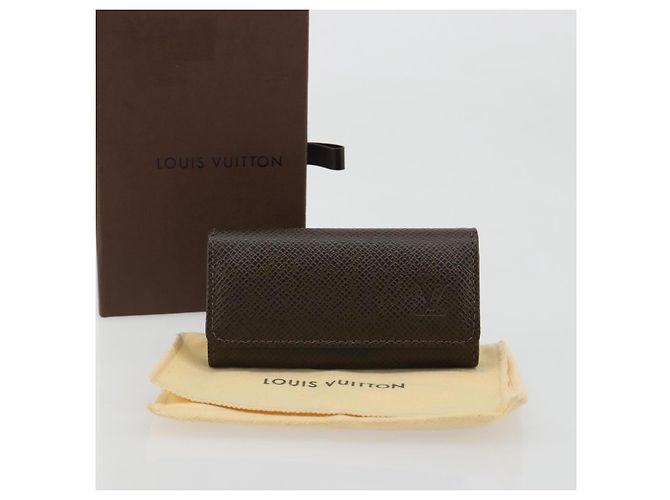 LOUIS VUITTON Taiga Multicles 4 Key Case Grizzly M30528 LV Auth 178406A Castaño - vista 12