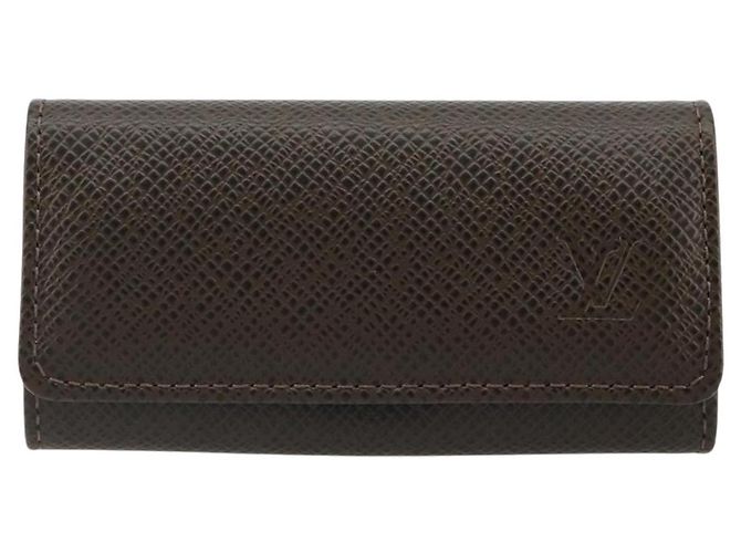 LOUIS VUITTON Taiga Multicles 4 Key Case Grizzly M30528 LV Auth 178406A Castaño - vista 13