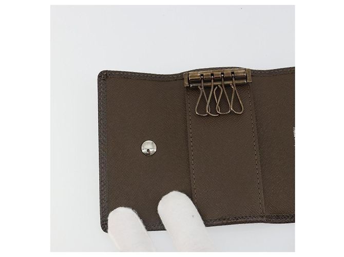 LOUIS VUITTON Taiga Multicles 4 Key Case Grizzly M30528 LV Auth 178406A Castaño - vista 20