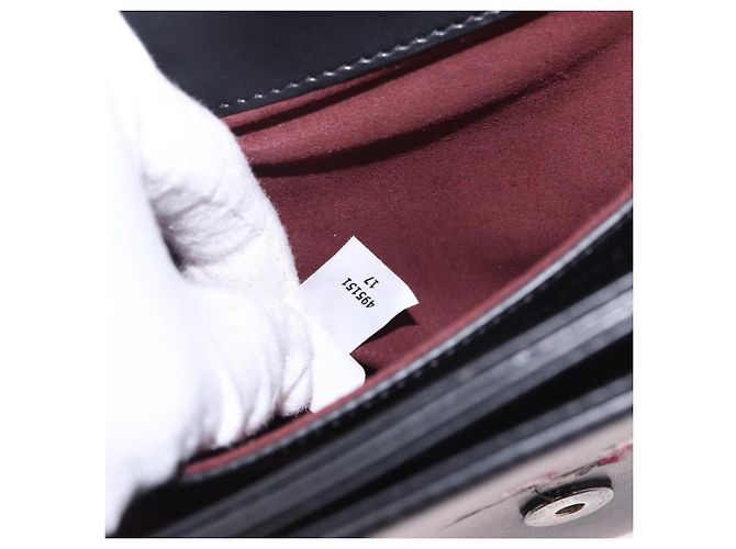 Autre Marque Borsa a Spalla Stella MacCartney Boxbird in Pelle Nera Argento 455139 Auth am11857V Nero - vista 11