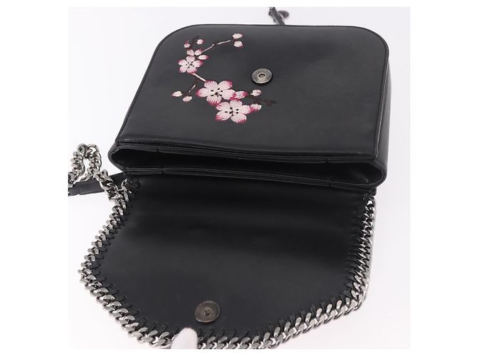 Autre Marque Borsa a Spalla Stella MacCartney Boxbird in Pelle Nera Argento 455139 Auth am11857V Nero - vista 19