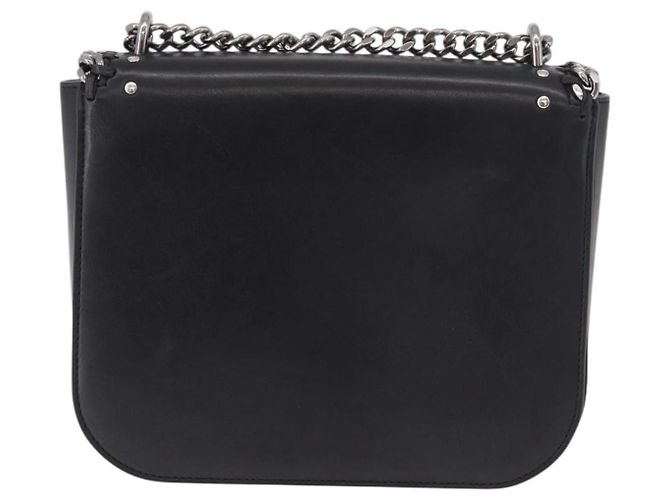 Autre Marque Borsa a Spalla Stella MacCartney Boxbird in Pelle Nera Argento 455139 Auth am11857V Nero - vista 2