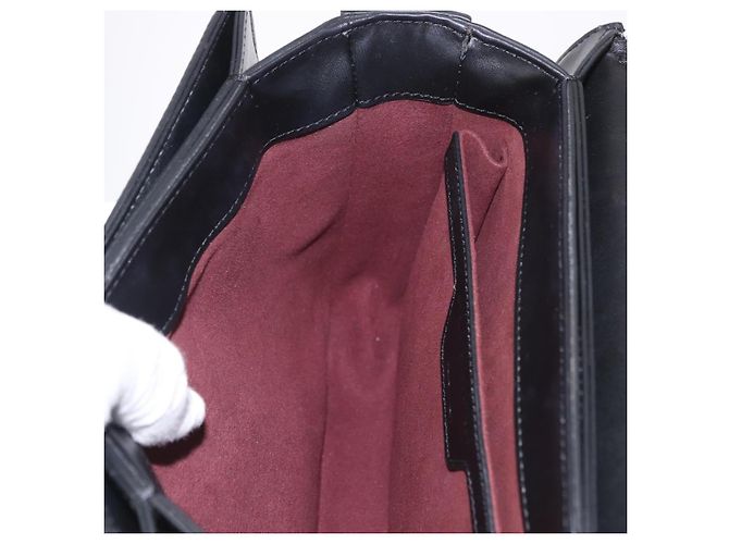Autre Marque Borsa a Spalla Stella MacCartney Boxbird in Pelle Nera Argento 455139 Auth am11857V Nero - vista 22