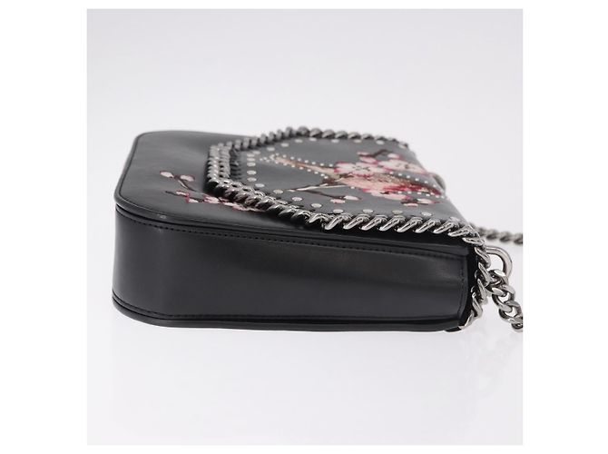 Autre Marque Borsa a Spalla Stella MacCartney Boxbird in Pelle Nera Argento 455139 Auth am11857V Nero - vista 3
