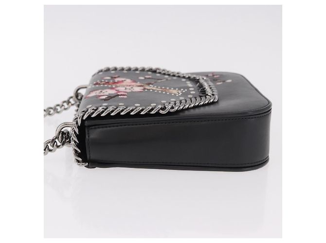 Autre Marque Borsa a Spalla Stella MacCartney Boxbird in Pelle Nera Argento 455139 Auth am11857V Nero - vista 4
