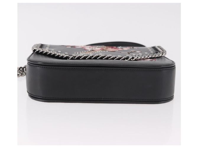Autre Marque Borsa a Spalla Stella MacCartney Boxbird in Pelle Nera Argento 455139 Auth am11857V Nero - vista 5
