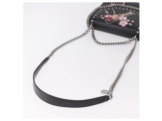 Autre Marque Borsa a Spalla Stella MacCartney Boxbird in Pelle Nera Argento 455139 Auth am11857V Nero - vista 7