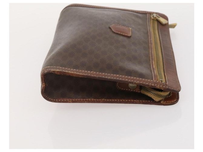Céline Clutch CELINE Macadam Canvas PVC Pelle 2 Set Marrone Auth ti3985 - vista 12