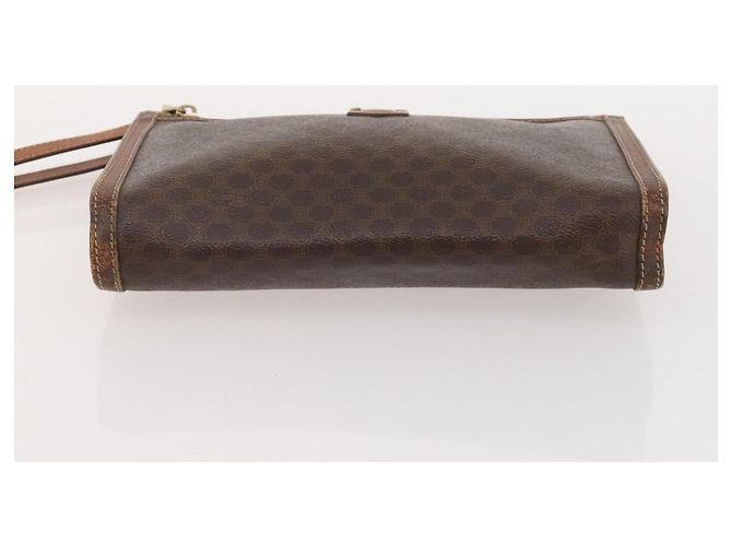 Céline Clutch CELINE Macadam Canvas PVC Pelle 2 Set Marrone Auth ti3985 - vista 15