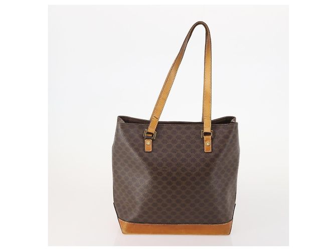 Céline Clutch CELINE Macadam Canvas PVC Pelle 2 Set Marrone Auth ti3985 - vista 2