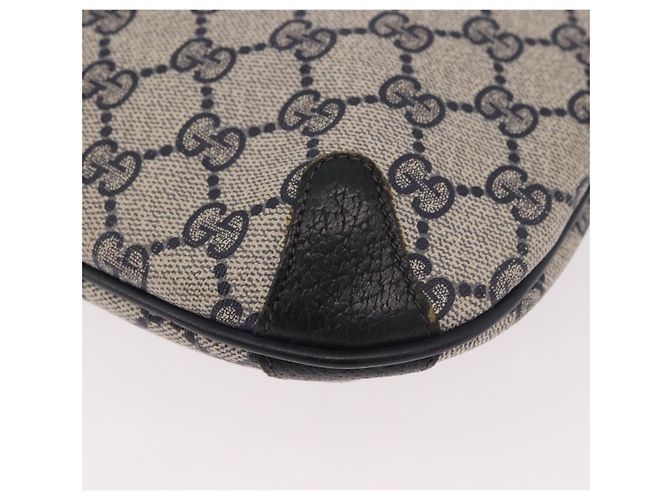 Borsa a Spalla GUCCI GG Supreme Sherry Line PVC Blu Navy Oro 904 02 026 Auth BA13331 D'oro - vista 11