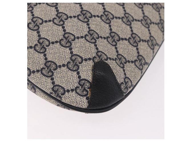 Borsa a Spalla GUCCI GG Supreme Sherry Line PVC Blu Navy Oro 904 02 026 Auth BA13331 D'oro - vista 12