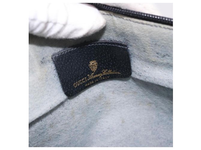 Borsa a Spalla GUCCI GG Supreme Sherry Line PVC Blu Navy Oro 904 02 026 Auth BA13331 D'oro - vista 16