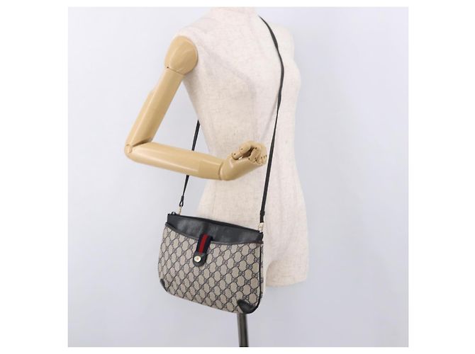 Borsa a Spalla GUCCI GG Supreme Sherry Line PVC Blu Navy Oro 904 02 026 Auth BA13331 D'oro - vista 23