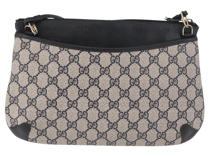 Borsa a Spalla GUCCI GG Supreme Sherry Line PVC Blu Navy Oro 904 02 026 Auth BA13331 D'oro - vista 3