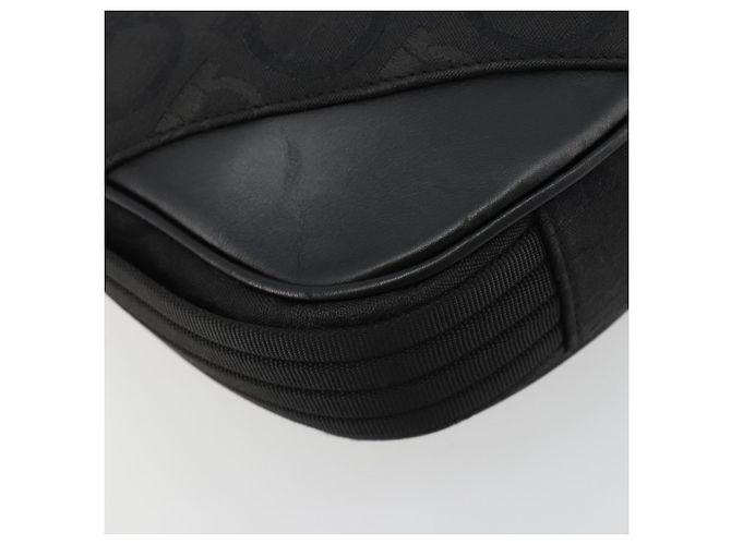 Borsa a tracolla Salvatore Ferragamo Gancini Canvas Nero Argento Auth bs35520 - vista 13