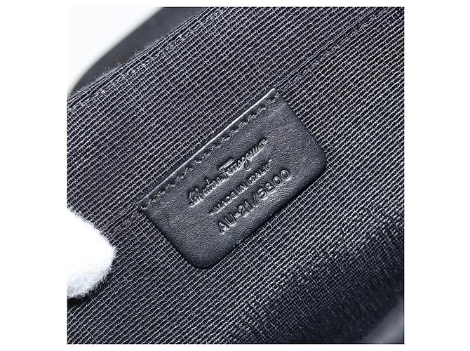 Borsa a tracolla Salvatore Ferragamo Gancini Canvas Nero Argento Auth bs35520 - vista 16