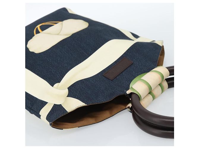Bulgari Borsa a mano BVLGARI in tela blu navy Auth BA13313A - vista 6