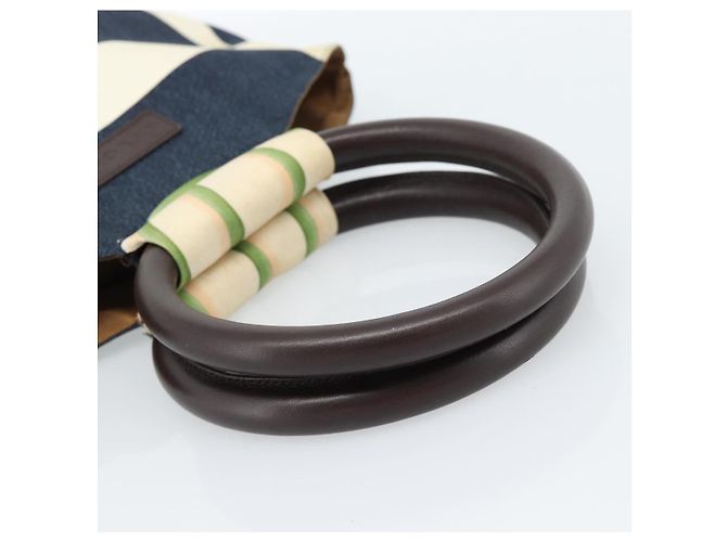 Bulgari Borsa a mano BVLGARI in tela blu navy Auth BA13313A - vista 7