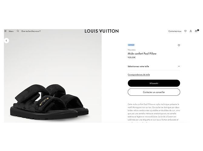 Mules LOUIS VUITTON confort pool pillow T39 NUOVE Nero - vista 4