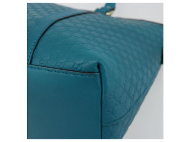 GUCCI Micro GG Guccissima Cuero Outlet 2way Verde Esmeralda 449646 Auth ka4748 Dorado - view 12