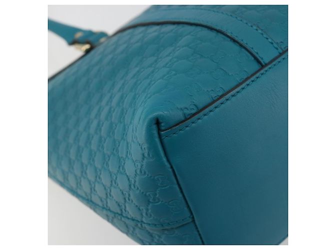 GUCCI Micro GG Guccissima Cuero Outlet 2way Verde Esmeralda 449646 Auth ka4748 Dorado - view 13