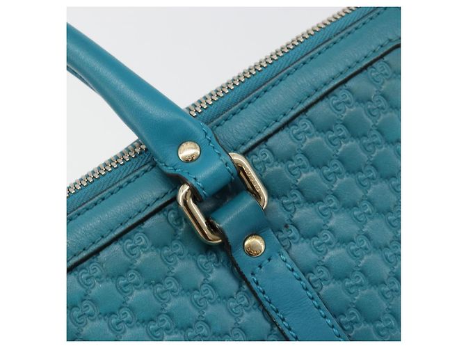 GUCCI Micro GG Guccissima Cuero Outlet 2way Verde Esmeralda 449646 Auth ka4748 Dorado - view 16