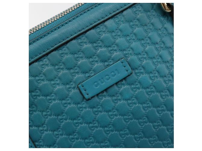 GUCCI Micro GG Guccissima Cuero Outlet 2way Verde Esmeralda 449646 Auth ka4748 Dorado - view 17