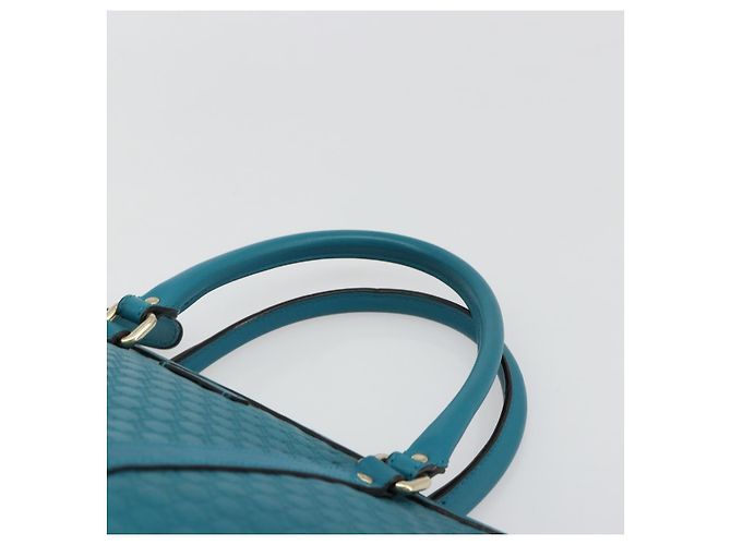 GUCCI Micro GG Guccissima Cuero Outlet 2way Verde Esmeralda 449646 Auth ka4748 Dorado - view 8