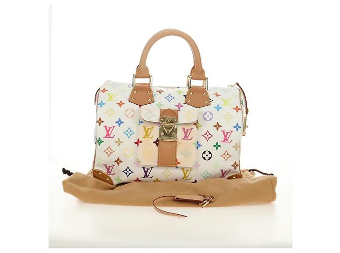 LOUIS VUITTON Monogram Multicolor Speedy 30 Tasche Weiß Bron M92643 Auth 184572SAM Bronze - Ansicht 12