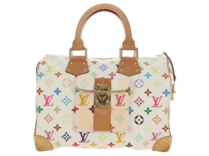 LOUIS VUITTON Monogram Multicolor Speedy 30 Tasche Weiß Bron M92643 Auth 184572SAM Bronze - Ansicht 13