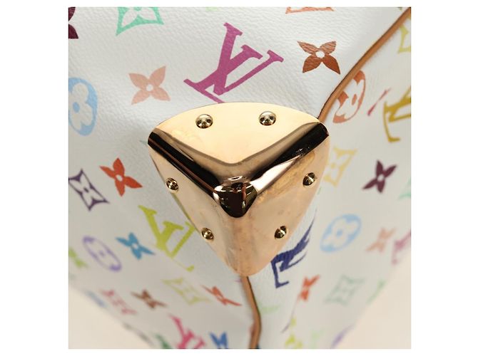 LOUIS VUITTON Monogram Multicolor Speedy 30 Tasche Weiß Bron M92643 Auth 184572SAM Bronze - Ansicht 14
