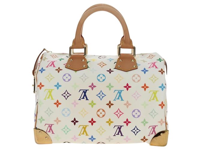 LOUIS VUITTON Monogram Multicolor Speedy 30 Tasche Weiß Bron M92643 Auth 184572SAM Bronze - Ansicht 2